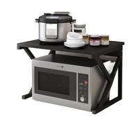 WBJGUOD Multilayer Microwave Stand - Wooden Floor Shelf for Kitchen Oven Storage Rack Space-Saving Worktop Unit & Stylish Design