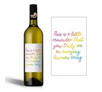 WBL12 - Etiqueta para botella de vino con texto en inglés "A Reminder You are Truly Amazing - Stocking Filler - Thinking of You - Thank You"
