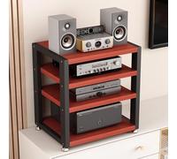 WBLING Estante Multimedia de 3 Niveles para Equipos de Audio, Soporte de Metal Negro para Tocadiscos con Almacenamiento Abierto para Cine en casa u Oficina, 15,7 x 13,7 x 21,6 Pulgadas.