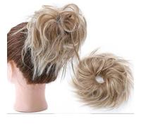 WBLSPA 80g moño de rosquilla Recto postizos sintéticos Ombre elástico Updo moño Esponjoso y desordenado moño para el Pelo para mujeres-27T613-45g