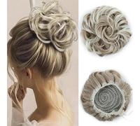 WBLSPA Moño de Pelo desordenado Pieza de Pelo elástico con cordón Scrunchies Updos extensión de Pelo sintético Rizado para Mujeres Uso diario-27T613