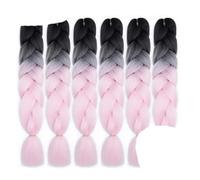 WBLSPA Trenzas Gigantes sintéticas Extensiones de Cabello Trenzado para Mujeres Textura Negro Azul Hair-XB5-24inch-CHINA-6Pcs/Lot