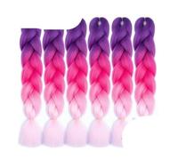 WBLSPA Trenzas Gigantes sintéticas Extensiones de Cabello Trenzado para Mujeres Textura Negro Azul Hair-XC25-24inch-CHINA-6Pcs/Lot