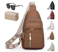 Wbougisay Crossbody Bag, Crossbody Bags for Women Trendy, Anti-Theft Solid Color Crossbody Bag for Daily Travel (Brown)