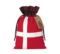 WBQLSL 21,1 x 30 cm bolsas de regalo de arpillera para suministros de fiesta de Navidad, bolsas de decoración, bolsas de regalo de Navidad con bandera danesa