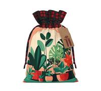 WBQLSL 8.3 bolsas de regalo de arpillera de 11.8 pulgadas, bolsas de decoración de suministros de fiesta de Navidad, bolsas de decoración de plantas verdes en maceta de interior, bolsas de regalo de