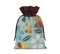 WBQLSL 8.3 bolsas de regalo de arpillera de 11.8 pulgadas, bolsas de decoración de suministros de fiesta de Navidad, bolsas de regalo de Navidad florales de colores claros con cordón