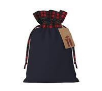 WBQLSL 8.3 bolsas de regalo de arpillera de 11.8 pulgadas, bolsas de decoración de suministros de fiesta de Navidad, bolsas de color sólido negro con cordón