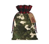 WBQLSL 8.3 bolsas de regalo de arpillera de 11.8 pulgadas, bolsas de decoración de suministros de fiesta de Navidad, bolsas de camuflaje militar con cordón