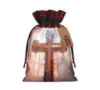 WBQLSL 8.3 bolsas de regalo de arpillera de 11.8 pulgadas, bolsas de decoración de suministros de fiesta de Navidad, bolsas de crucifixión, bolsas de regalo de Navidad con cordón