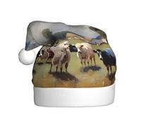 WBQLSL A large farm. Sombrero de Papá Noel impreso, sombrero de decoración de escenario de fiesta de Año Nuevo, accesorio para fotos atmosféricas