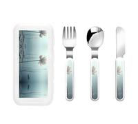 WBQLSL A Lotus Flower - Vajilla infantil de 3 piezas para jardín de infantes, vajilla portátil para picnic