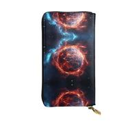 WBQLSL A Meteorite on fire - Bolso de mano pequeño de piel con estampado de meteoritos - Cartera de 7.5 x 4.1 pulgadas