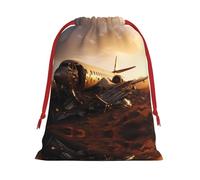 WBQLSL Airplane in the desert L Bolsas de regalo impresas, perfectas para bodas, Navidad, cumpleaños y aniversarios (S-L)