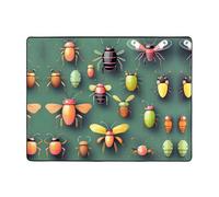 WBQLSL Alfombra de área con estampado Atlas de insectos de 63 x 48 pulgadas, tacto cómodo, mejora el estilo de decoración del hogar