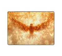 WBQLSL Alfombra suave y esponjosa con diseño de pájaro de fuego con alas extendidas de 80 x 58 pulgadas, adecuada para sala de estar, oficina, balcón, mesita de noche, tapete de mesa de café
