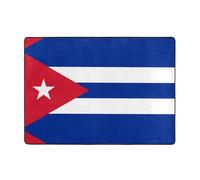 WBQLSL Alfombra suave y esponjosa con estampado de bandera cubana de 80 x 58 pulgadas, adecuada para sala de estar, oficina, balcón, mesita de noche, tapete de mesa de café