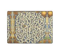 WBQLSL Alfombra suave y esponjosa con estampado de mapa del tesoro del laberinto de 80 x 58 pulgadas, adecuada para sala de estar, oficina, balcón, mesita de noche, tapete de mesa de café