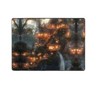 WBQLSL Alfombra suave y esponjosa con estampado de mundo de cuento de hadas de 80 x 58 pulgadas, adecuada para sala de estar, oficina, balcón, mesita de noche, tapete de mesa de café