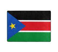 WBQLSL Alfombra suave y esponjosa con la bandera de Sudán del Sur, 80 x 58 pulgadas, adecuada para sala de estar, oficina, balcón, mesita de noche, tapete de mesa de café