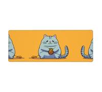 WBQLSL Alfombrilla de ratón con diseño de gato jugando con bola de cuerda, apta para uso en oficinas, bibliotecas y hogares (30 cm x 80 cm)