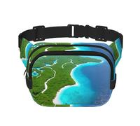 WBQLSL an Island in The Ocean - Riñonera con estampado de isla en el océano, elegante bolsa cruzada ligera para viajes y deportes