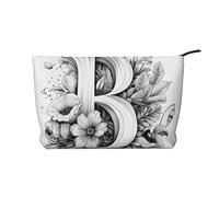 WBQLSL Artistic Letra B impresa bolsa cosmética de pana bolsa de almacenamiento cosmética esencial viaje
