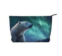 WBQLSL Aurora Polar Bear Neceser de Cosméticos de Pana Neceser de Viaje Esencial