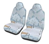 WBQLSL Birds in the park on a snowy day Protector de asiento de coche (paquete de 2) - Fundas de asiento universales para sedán, SUV, camión, furgoneta, autobús y ferry