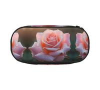 WBQLSL Blooming Roses - Bolsa de almacenamiento de papelería, diseño de varias cuadrículas, portátil, para estudiantes