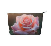 WBQLSL Blooming Roses - Bolsa de cosméticos de pana, bolsa de almacenamiento de viaje, puede contener lápiz labial, polvo y otros cosméticos, color negro, talla única