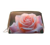 WBQLSL Blooming Roses - Bolsa de maquillaje de piel portátil de gran capacidad, bolsa de almacenamiento de maquillaje de viaje con bolsillo