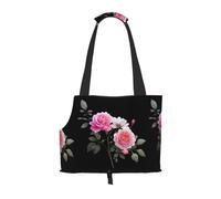 WBQLSL Blooming Roses - Bolsa de viaje para mascotas, pequeña bolsa de hombro para coches y personas