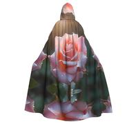 WBQLSL Blooming Roses - Capa de Halloween con capucha para fiesta de disfraces (longitud 147 cm/altura de la capucha 38 cm)