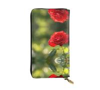 WBQLSL Blooming Roses - Elegante cartera de cuero, monedero de 7.4 x 4.13 pulgadas de largo, con cremallera, práctica cartera de viaje para dinero en efectivo