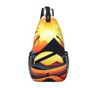WBQLSL Bolsa cruzada de viaje con diseño de cuento de hadas de unicornio, perfecta para viajes diarios, ciclismo, senderismo y aventuras urbanas, Sunrise Mountain, One Size