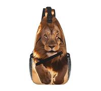 WBQLSL Bolsa cruzada de viaje con estampado de corte naranja, perfecta para viajes diarios, ciclismo, senderismo y aventuras urbanas, North American Lion Running, One Size
