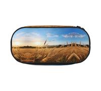 WBQLSL Bolsa de almacenamiento de papelería impresa con bastón, estuche de varias capas portátil para estudiantes