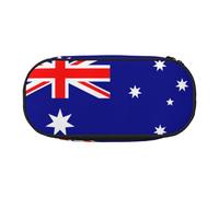 WBQLSL Bolsa de almacenamiento de papelería impresa con la bandera australiana, estuche de varias cuadrículas, portátil, para estudiantes
