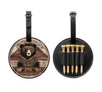 WBQLSL Bolsa de almacenamiento para camisetas de golf con estampado de oso rústico Lodge Bear; diseño ligero para un almacenamiento rápido de la camiseta