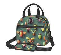 WBQLSL Bolsa de almuerzo aislada con estampado Atlas de insectos, adecuada para trabajadores de oficina y estudiantes
