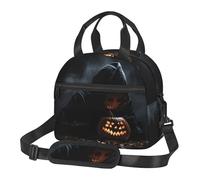 WBQLSL Bolsa de almuerzo aislada con estampado secreto de lámpara de calabaza, adecuada para trabajadores de oficina y estudiantes