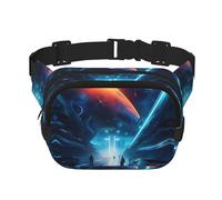 WBQLSL Bolsa de cintura con diseño de futuro de ciencia ficción, bolsa deportiva ligera de viaje, impermeable y resistente al desgaste