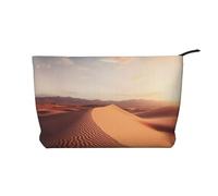 WBQLSL Bolsa de cosméticos con diseño de desiertos, ligera y compacta con cierre de cremallera, bolsa de almacenamiento diario de cosméticos
