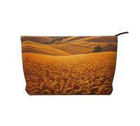 WBQLSL Bolsa de cosméticos con patrón de avena, ligera y compacta con cierre de cremallera, bolsa de almacenamiento de cosméticos diaria