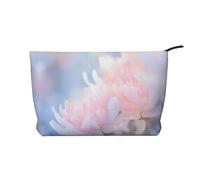 WBQLSL Bolsa de cosméticos con patrón de flores de primer plano, ligera y compacta con cierre de cremallera, bolsa de almacenamiento de cosméticos diaria