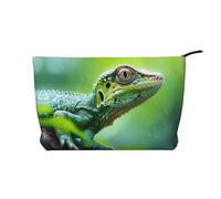 WBQLSL Bolsa de cosméticos de pana con diseño de lagarto, bolsa de almacenamiento de viaje, puede contener lápiz labial, polvo y otros cosméticos