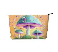 WBQLSL Bolsa de cosméticos de pana con estampado de hongos de fantasía, bolsa de almacenamiento de cosméticos esencial de viaje