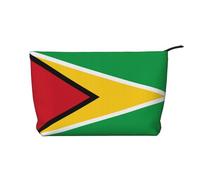 WBQLSL Bolsa de cosméticos de pana estampada con la bandera de Guyana, bolsa de almacenamiento de cosméticos esencial de viaje