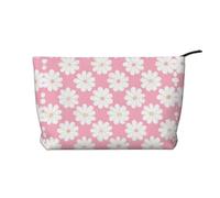 WBQLSL Bolsa de cosméticos de pana estampada con patrón de camelia, bolsa de almacenamiento de cosméticos esencial de viaje